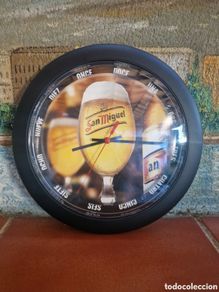 Colecionismo de cervejas: Reloj Cerveza San Miguel Funcionando Raro